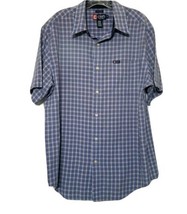 Chaps Button Up Easy Care Collared Shirt ~ Sz L ~ Blue/Orange Plaid  - £13.64 GBP
