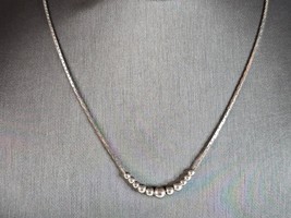 Womens Vintage Estate Sterling Silver Modernist Necklace 4.7g E7403 - £35.72 GBP