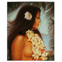 &quot;Hawaiian Beauty #1&quot; (Woman w/ White Lei) By Anthony Sidoni Signed Oil Painting - £5,202.00 GBP