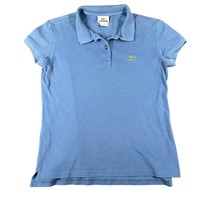 Lacoste Womens 40 Large Light Blue Logo Casual Short Sleeve Polo Shirt - £15.42 GBP