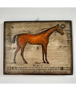Vintage wall plaque / wooden board frame painting of horse by B. d’Arte ... - $269.50