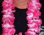 2 DELUXE HOT PINK FLUFFY HAWAIIAN FLOWER LEIS luau party supplies lei be... - $9.55