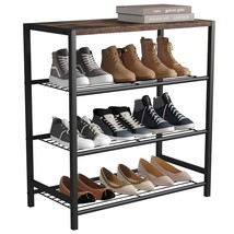4-Tier Shoe Rack, Shoe Storage Shelf, Industrial Shoe Tower, Narrow Shoe Organiz - £63.14 GBP