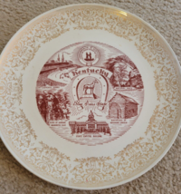 Collector Plate State of KENTUCKY 10&quot; Gold Rim Capitol Bluegrass Downs Arch - £7.14 GBP