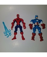 2 Marvel Super Hero Mashers Action Figures Captain America Spiderman + W... - £19.79 GBP