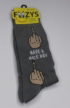 Foozy Socks - Mens Size 10-13 - Have A Nice Day - Gray - $6.79