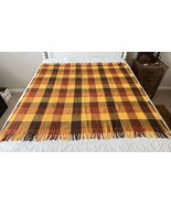 Vintage Faribo Wool? Throw Blanket With Fringe Nice Colors Plaid 55x58 - £37.85 GBP