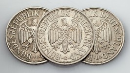 Plein De 3 1950 Allemagne 1 Mark Pièces En XF État Km #110 - $59.72 CAD