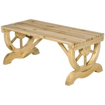 Outdoor Farmhouse Patio Backyard 2-Person Garden Bench in Natural Finish - $3,650.24 MXN