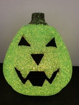 8&quot; Seasons Green Plug In Lighted Jack O Lantern Pumpkin - £14.80 GBP