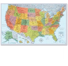 RM528012762 U.S. Physical/Political Map Dry Erase Single Homeschool 50 x 32 - £19.12 GBP