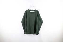 Vintage 90s Streetwear Mens Large Faded Blank Long Sleeve T-Shirt Green ... - $39.55