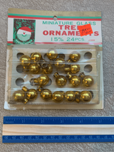 Mini Christmas Glass Ball Ornaments-15mm Gold-18 Ct Incomplete In Packag... - £5.59 GBP