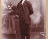 Vtg Cabinet Card Dapper Young Man With Bowler Hat in Hand - East Troy Wi... - $16.88
