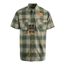 Ariat Men&#39;s Shirt Silt Green Button Plaid Rebar Short Sleeve Woven (490) - £20.10 GBP