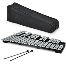 Foldable Aluminum Glockenspiel Xylophone 30 Note with Bag - Color: Black - £64.46 GBP