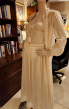 Vtg 1950s Sz M Rare IRIS Stunning Bridal Ivory Nightgown Peignoir Neglig... - $194.04