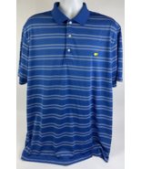 Masters Polo Shirt Men&#39;s Extra Large Pima Blue White Stripe Golf Perform... - $49.49