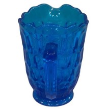 FENTON Cobalt BLUE 4&quot; Thumbprint Glass Footed Coffee Creamer 1960&#39;s Colonial - £13.42 GBP