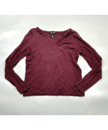 White House Black Market Burgundy Top Long Sleeve Large Cut Out Twist - £18.64 GBP