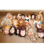Lot of 19 Vintage 1950s to 1980s Small Girl Character Doll Heads 1-2.5&quot; ... - $87.84 CAD