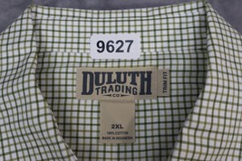 Duluth Shirt Men 2XL Green Long Sleeve Button Up Casual Grid Check Trim Fit - £23.72 GBP