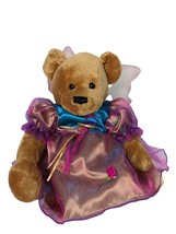 TB Toy Trading Co Brown Fairy Dress Teddy Bear Floral Stuffed Animal 13&quot; - £20.24 GBP