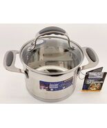 David Burke Gourmet Pro Heavy Stainless 2-Qt Sauce Pans Pot With Straine... - $58.91