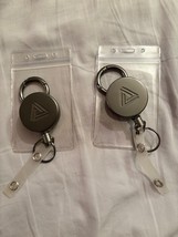 2 Heavy Duty Retractable Carabiner Key Chain Badge holder Cord Keychain - €9,39 EUR