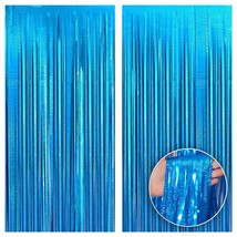, Iridescent Blue Backdrop Curtain - 6.4X8 Feet, Pack Of 2 | Iridescent ... - £15.63 GBP