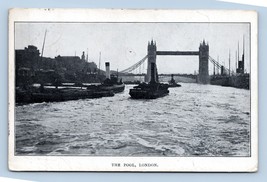 Ships and Bridge The Pool of London England UK 1909 DB Postcard L12 - £9.45 GBP