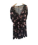 Torrid Dress Women Midi 3 Floral Black Pink Dark Romantic Indie Fairy Grunge - $24.99