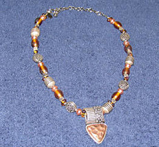 Vintage Bronze/Goldtone Costume Jewelry Necklace - £7.90 GBP