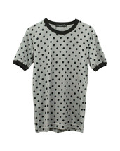 Dolce &amp; Gabbana Polka Dot Crew Neck Shirt In Cotton Men Grey Size 44 - $114.95