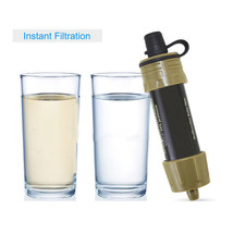 Mini Portable Filter With Water Purifier Straw Emergency Survival Hiking Camping - £14.66 GBP+