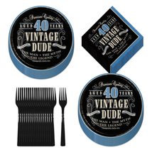 Old Man Vintage Dude Party Supplies - 50th Milestone Dessert Plates, Napkins, an - £11.99 GBP+