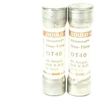 Lot Of 2 Gould Shawmut ONE-TIME Fuses OT40, 40 Amps - $13.95