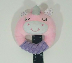 Spark Create Imagine Pink Unicorn 5 inch Plush Hand Rattle Soft Baby Toy - £11.31 GBP
