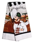 ITALIAN COOK KITCHEN TOWELS Set of 2 Fat Chef Ristorante Bistro Tea Towel - £7.98 GBP