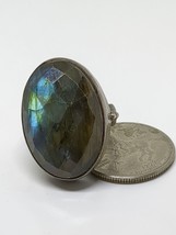 Vintage Sterling Silver 925 Labradorite Ring Size 6 - £31.26 GBP