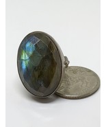 Vintage Sterling Silver 925 Labradorite Ring Size 6 - £31.45 GBP