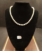 Vintage Faux Pearl Necklace with Gold Tone Accent Beads 15.5 inches long - £8.59 GBP