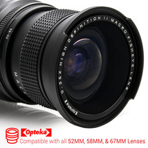 Opteka .35x Wide Angle Fisheye Lens for Canon 52mm 58mm 67mm Threaded Lenses - £36.12 GBP