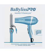 BaBylissPRO Nano Titanium Lightweight Ionic Hair Dryer &amp; 1&quot; Spring Curli... - $155.00