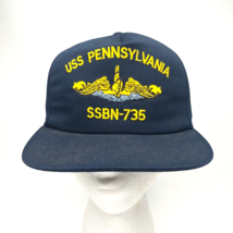 USS Pennsylvania SSBN-735 Blue Snapback Hat Navy Submarine Dolphins Mili... - £14.83 GBP