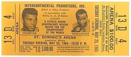 Muhammad Ali Vs. Sonny Liston Kann 25 1965 Arena Reihe D Full Ticket - £116.03 GBP