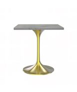 LeisureMod Verve Square Dining Table, Laminated White Marbleized Tableto... - $507.99 CAD+