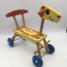 Vtg  1960s Playskool Wooden Giraffe Riding Toy Great For Doll Or Bear Di... - £26.74 GBP