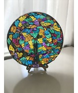 Art Fused Glass Mosaic Decorative Plate, Round 10” Sun at her Stained Gl... - £28.62 GBP