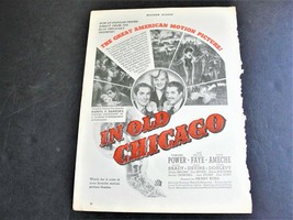 In Old Chicago-1938 film-Stars:Tyrone Power, Alice Faye-Page Movie Ad. - £6.52 GBP